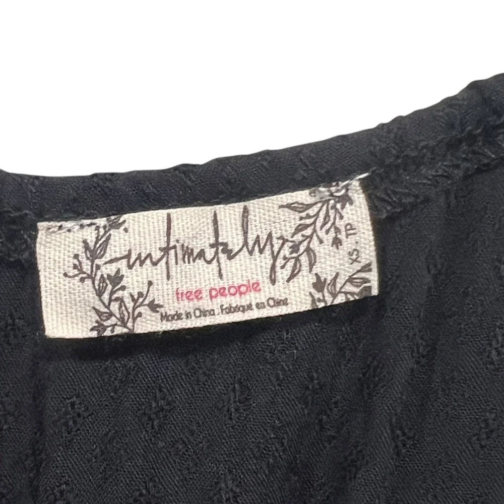 Free‎ People Intimately Black Shake it Up Mini Dress Strap XS Boho Flattering